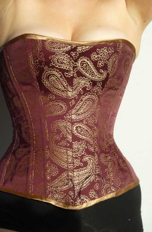 Bordeaux corset vooraanzicht